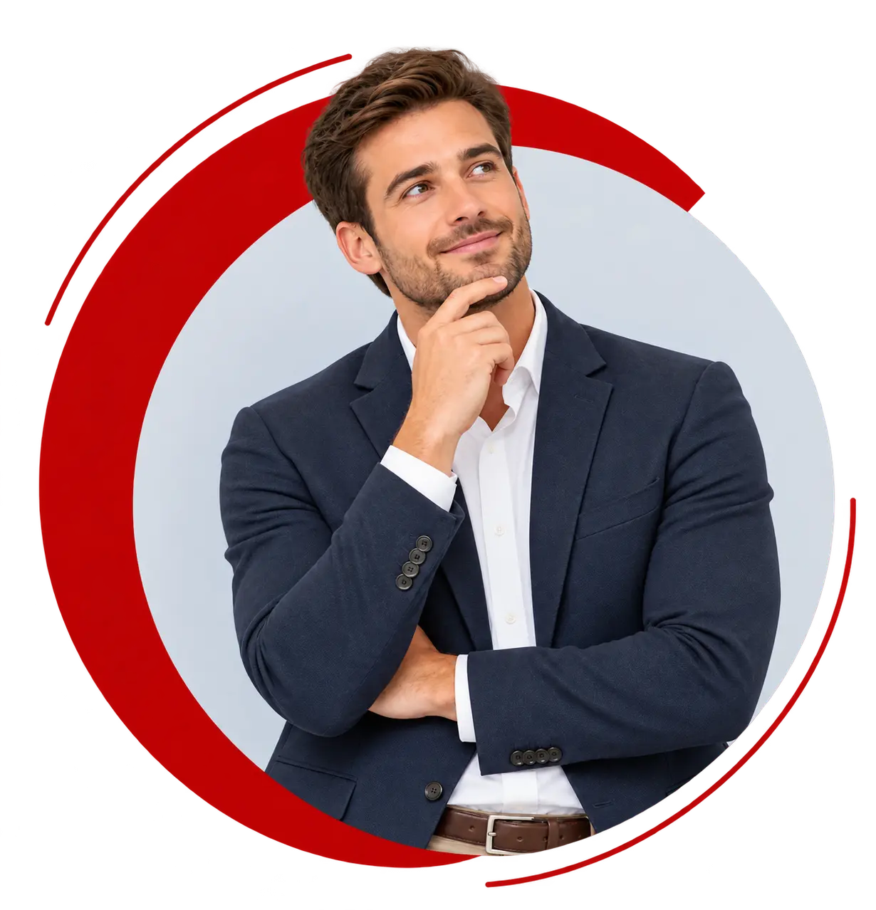 Professional man considering employee training and development opportunities with a Corporate LMS.